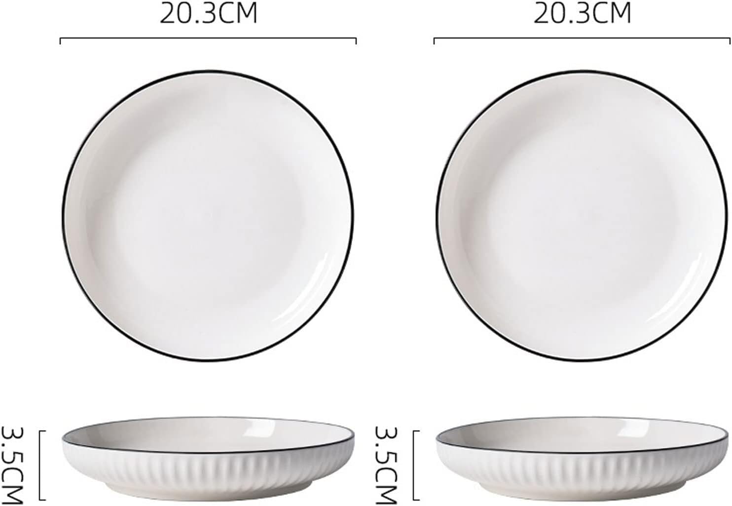 Platos de cerámica, Platos Llanos, Plato de Comedor Plato de Cena de cerámica Plato Redondo de Color sólido Bandeja de Servicio con Relieve Antideslizante Vajilla de Cocina de Alta Temperatura