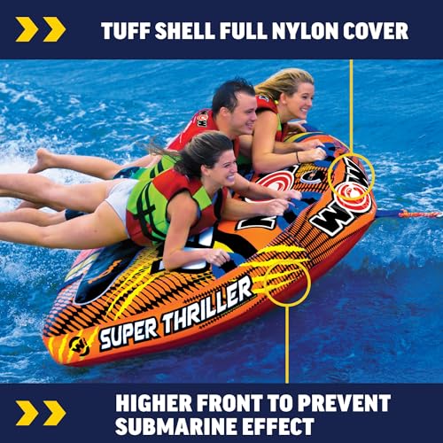 Image of Wow Sports Thriller Towable Deck Tube for Boating Adults, Tubing Boat Inflatable for Water Sports