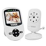 Vigilabebés con cámara, YANX Video-Babyphone, Video Baby Monitor inalámbrico 2,4 pulgadas Farbdisplay, Eco-Mode, Gegensprechfunktion, Nachtlicht, Temperatursensor, Schlaflieder