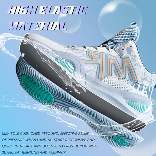 Image of Men's Basketball Shoes Fashionable Breathable Anti Slip Sports Shoes Outdoor Running Fitness Training Shoes