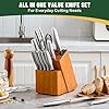 Knife Set, EWFEN 14-Piece Kitchen Knife Set with Block, German Stainless Steel Knives with Built-in Knife Sharpener, Anti-Slip Sharp Knives Set for Kitchen, Dishwasher Safe, Concave-dotted Handle