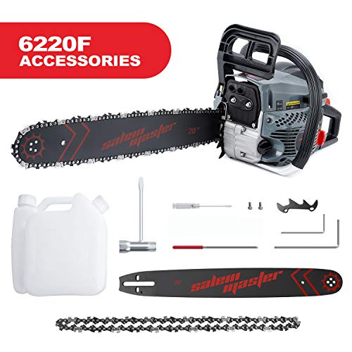 SALEM MASTER Gas Chainsaw 20 Inch, 62CC 2-Cycle Chainsaw, Gas Powered Chainsaw with 20