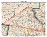 Denmark 1857 Old Town Map with Homeowner Names New York - Reprint Genealogy Lewis County NY TM