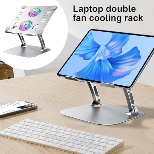 Soporte de refrigeración portátil para laptop ergonómico y base enfriadora doble 5