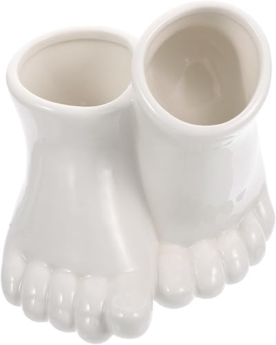 Miniatura 3 de GANAZONO Maceta en forma de pie con agujero de drenaje, maceta decorativa para suculentas, cactus para decoración del hogar