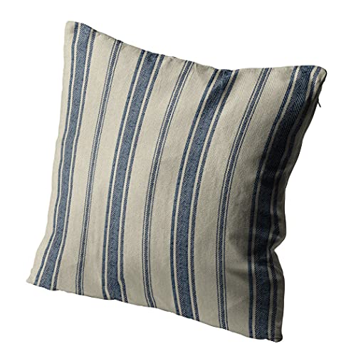 Skully Romantic Navy Blue French Jacquard Stripe Hidden Zipper Home Sofa Decorative Throw Pillow Cover Cushion Case 18X18 Inch Square Design Polyester Printed Pillowcase #TOP1