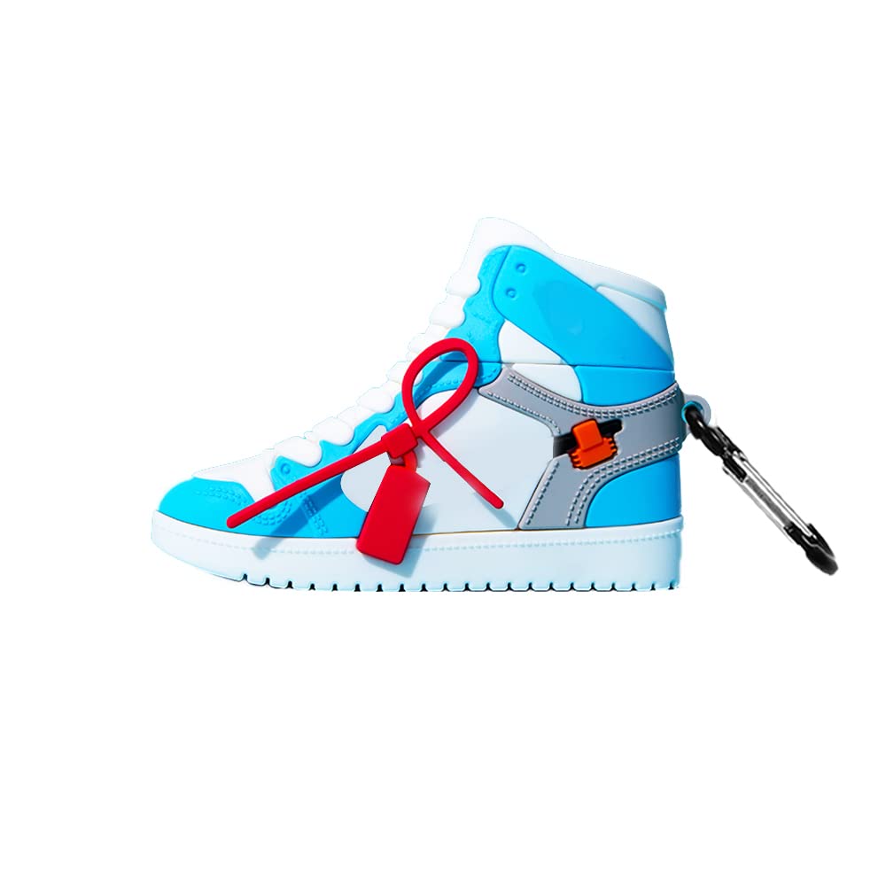 Viwind Silicone3rd Generation Case Cover with Carabiner Keychain Hook,Cute Funny Unique 3D Anime3 Case,Shockproof Protective Skin Case Cover Support Wireless Charging-Blue Shoes