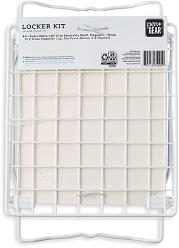 Miniatura 5 de Charmed By Dragons Decoración del organizador del kit de casillero estante de 12 pulgadas de alto, espejo, pizarra blanca, 6 imanes de metal