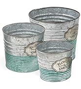 allgala Galvanized Planter Pot Indoor and Outdoor Decoration-3-PC-HD60372