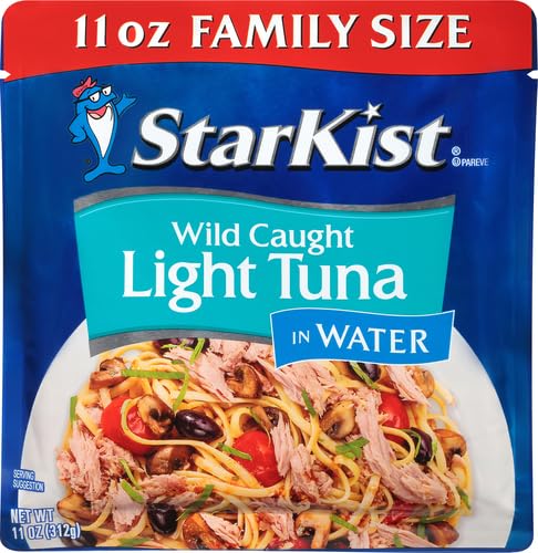 Image of StarKist Chunk Light Tuna in Water, 11 oz Pouch (6 Pack) Ready to Eat Wild Caught Tuna, 19g Protein Per Serving, 80 Calories Per Serving, Gluten Free, Soy Free, Kosher, Perfect for Meals and Snacks