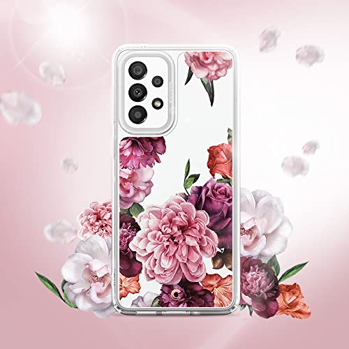 Image of Spigen Cyrill Cecile | Samsung Galaxy A33 5G Case | Transparent Flower Pattern Print Design Galaxy A33 5G Back Cover | TPU+Poly Carbonate - Rose Floral