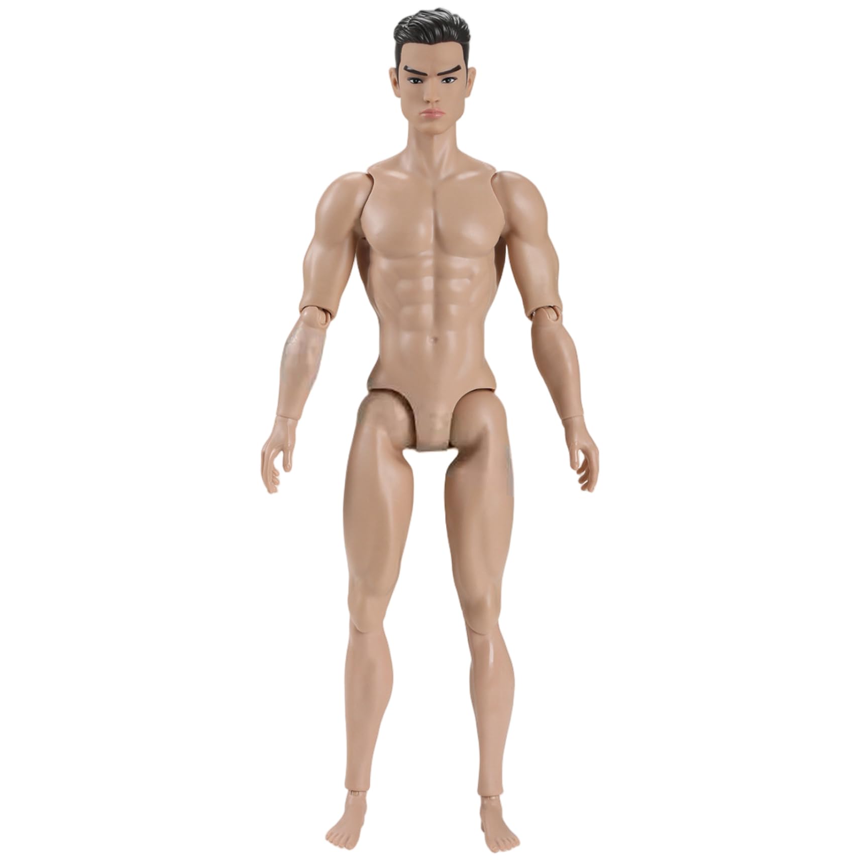 Lawnrden Muscle Male Action|1/6 Scale Action Figure Multi Jointed Posable Male Muscular Figure Body with Head for Display Doll Collection, Beige