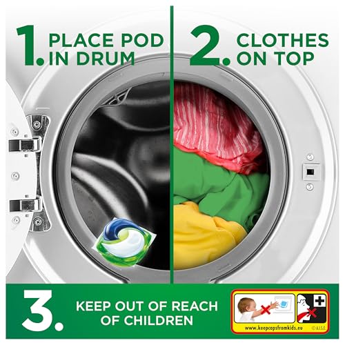 Ariel 3in1 PODS, Washing Liquid Laundry Detergent Capsules 38 Washes, Original, Stain and Odour Removal in 1 Wash, Fast Dissolving Even In Cold