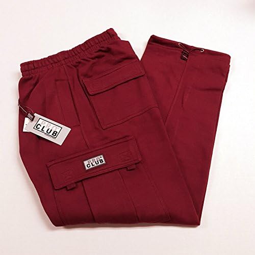 Pro Club Men's Fleece Cargo Pants Sweatpants - Burgundy Pro Club: 2XL - Image 2