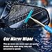 Dickno Car Side Mirror Squeegee, 35.6'' Retractable Rearview Mirror Wiper, Mini Portable Auto Window Squeegee Cleaner, Universal Vehicle Glass Cleaning Tool for Rainy Foggy Weather (Blue)