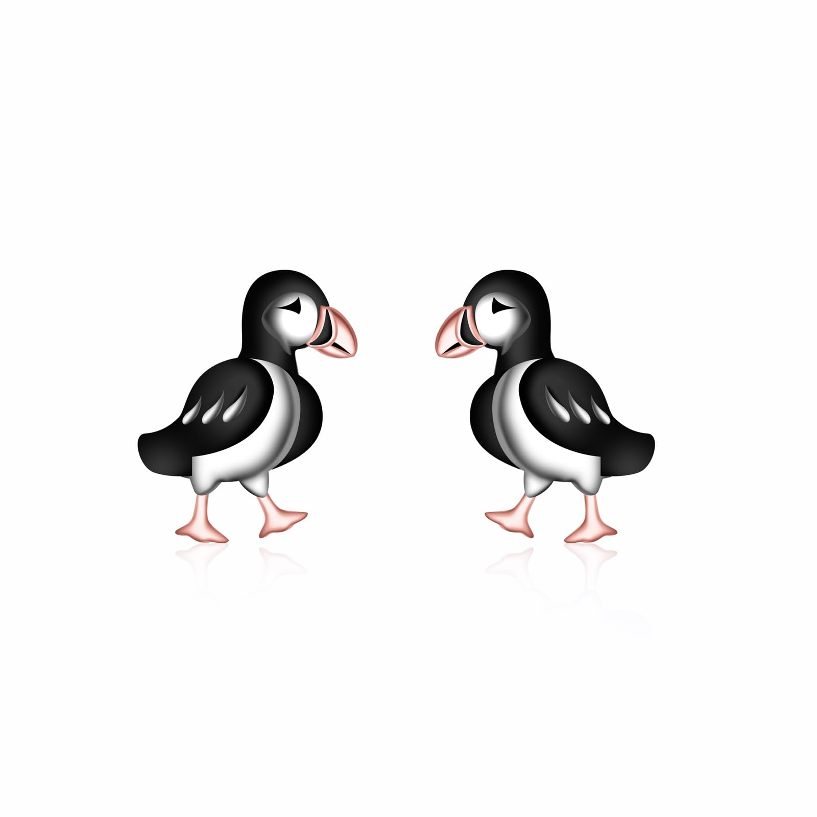 925 Sterling Silver Puffin Earrings - Hypoallergenic Animal Cute Puffin Bird Stud Earrings Charm Puffin Jewelry Gifts for Women
