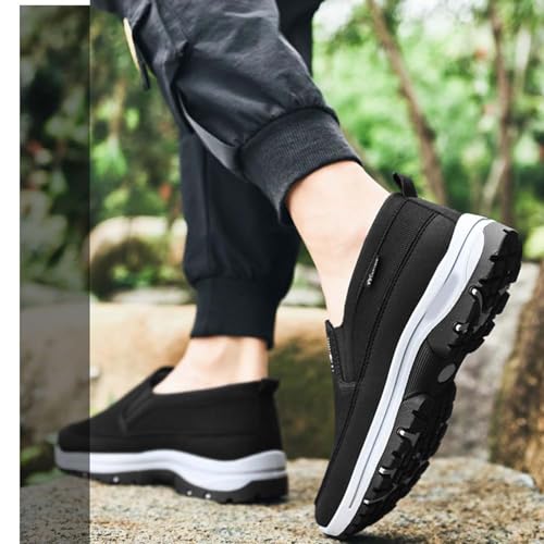 Auguscare Shoes - Auguscare Shoes Men Seniors, Breeze Shoes for Men, Men's Arch Support Slip-on Canvas Loafers (Brown,8)4