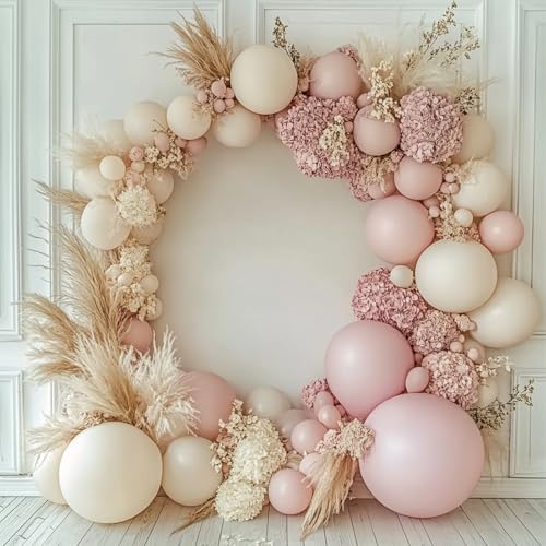 Image of 108Pcs Double Stuffed White Sand Balloon Garland Arch Kit