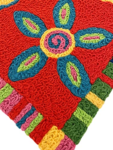 Boho Floral Jellybean Accent Rug With Flowers Floral Rug 20"X30" Doormat #TOP2