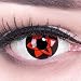 MeralenS Lentillas de Color Rojo Negro Sasukes Mangekyou 1 par. para Halloween...