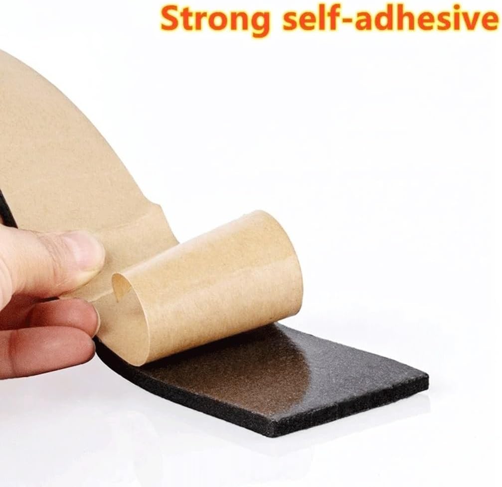 Double Sided Tape Self Adhesive Sponge Seal Strip, Thicken Black EPDM Rubber Single Sided Adhesive Soundproof Foam Anti-Collision Seal Gasket(2mm x 20mm x 10m)