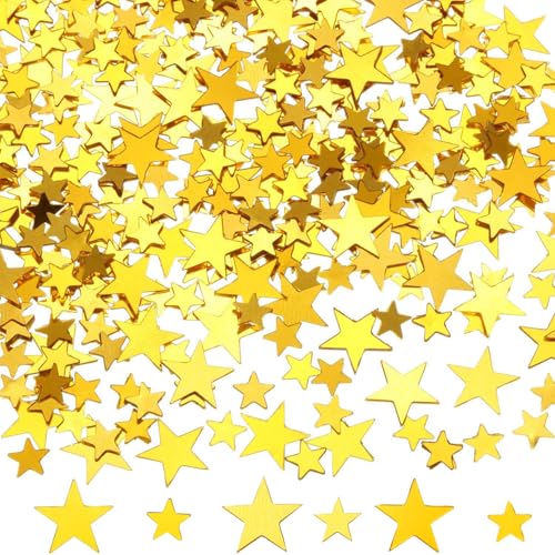 DazzJoy 4000 Stück Glitzer Streudeko Sterne Konfetti Weihnachten, 2 Größen Sterne Deko Gold, Weihnaâ€¦ – Miniatur