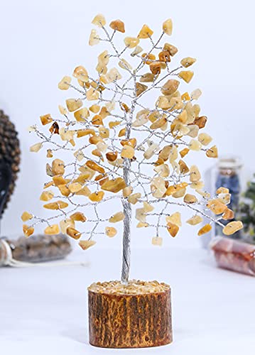 Image of ZAICUS Yellow Aventurine Crystal Tree Feng Shui Bonsai 7-8 Inch