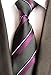 Men's Black Purple White Tie Silk Luxury Unique Designer Cool Self Dress Necktie