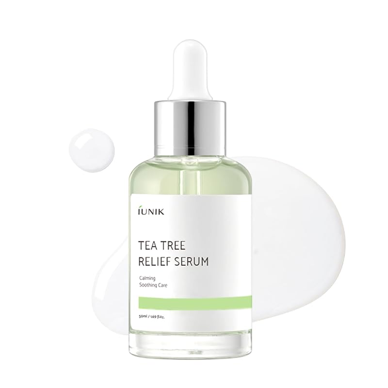 IUNIK Sérum Tea Tree Relief com água de folhas de melaleuca e Centella Asiatica, 50 mL