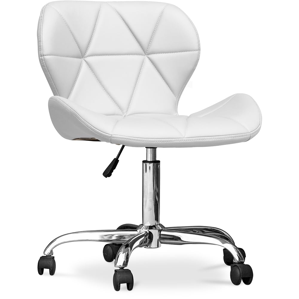 PRIVATEFLOOR Silla de Oficina con Ruedas - Silla de Escritorio Giratoria - Tapizada en Polipiel - Wito