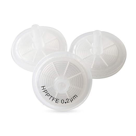 Hydrophilic PTFE Syringe Filters 25mm Diameter 0.22μm Pore Size for Laboratory Filtration by Allpure Biotechnology (Hydrophilic PTFE, Pack of 100)