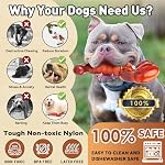BIKIISEN Squeaky Dog Toys for Aggressive Chewers for Large Dogs, Interactive Chew to Keep Them Busy Indestructible Tough Toy for Medium/Large Dog (Red)