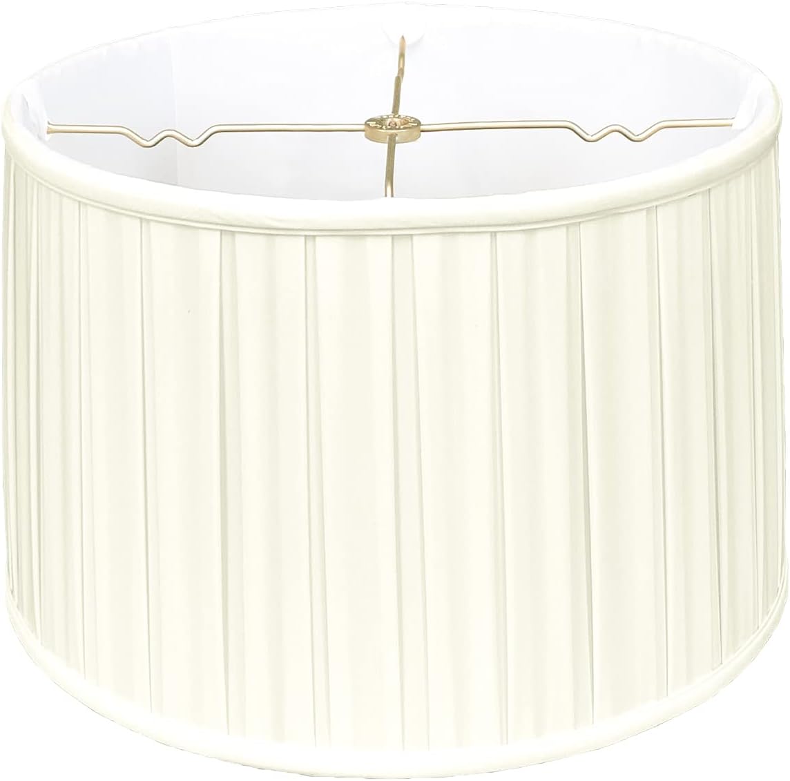 Royal Designs BS-748-16EG Shallow Drum English Bo X Pleat Basic Lamp Shade, 15" x 16" x 10", Eggshell