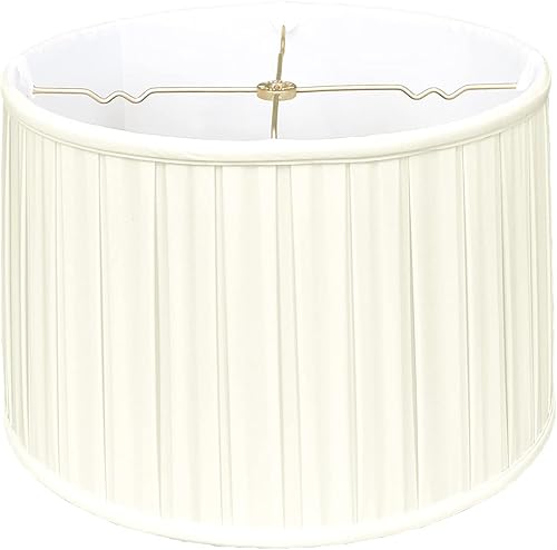 Royal Designs - Pantalla de lámpara básica plisada de tambor poco profundo, cáscara de huevo, 11 x 12 x 8.5 pulgadas (BS-748-12EG)
