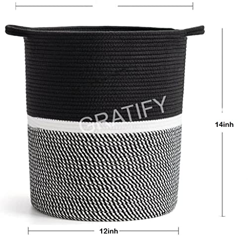 Image of GRATIFY MANSA TRADERS boho Storage Organizer Foldable Wardrobe Cotton Mini Rope Laundry Basket Cloth Storage Box Baby Bucket Hamper New Born for Kitchen,Office Set,Room,planters,Dirty Clothes 2.17