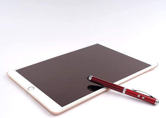 Metal Multi-Function Pen, Touch Screen Stylus, Flashlight with White Light, Creative Christmas and Birthday Gifts (2 Red)