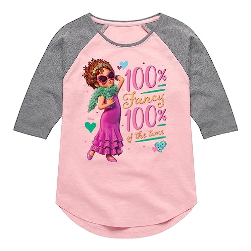 Disney Fancy Nancy - 100 Percent Fancy - Toddler and Youth Girls Raglan Graphic T-Shirt