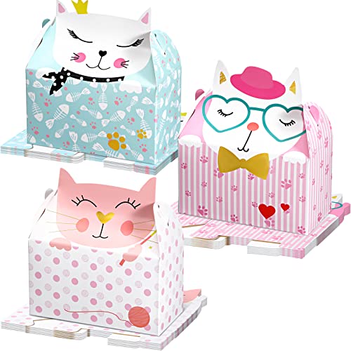 Zonon 24 Pcs Cat Party Favors Boxes Adopt a Cat Party Gable Boxes...