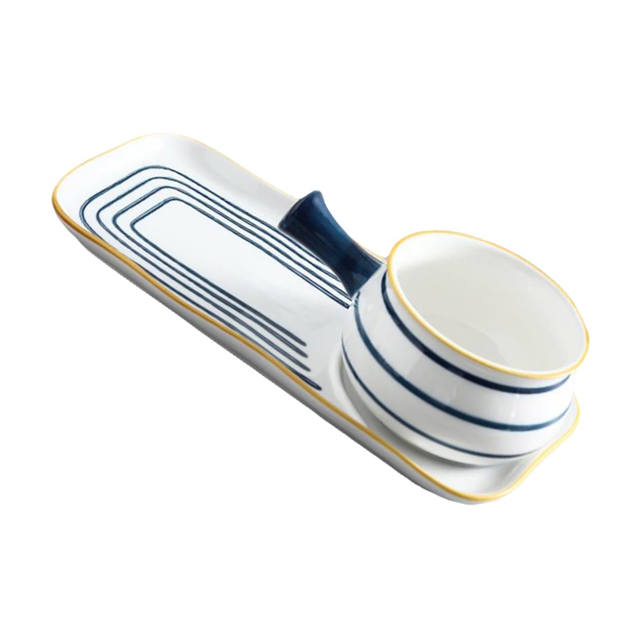 ABOOFAN Noodle Pot with Tray Hand-painted Soup Pan Multi-functional Heating Pot for Soup and Noodles Easy to Clean and Store