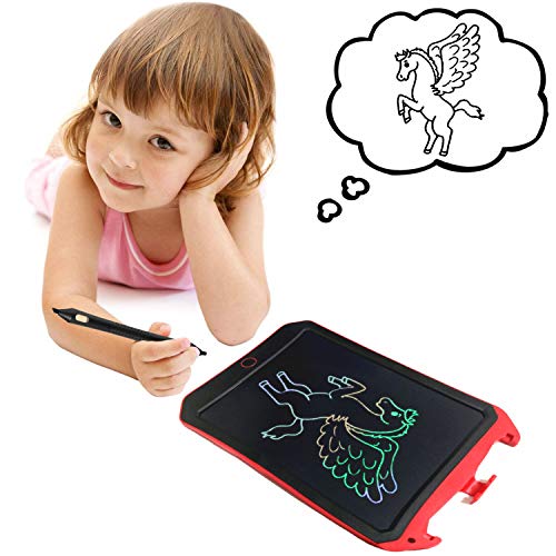 JRD&BS WINL Writing Tablet for Birthday Present, Kids Toy 8.5 inch Color Electronic Writings Pads Drawing Board Easter Gifts for Student Office-Erase Button Lock Included(Red-CS)