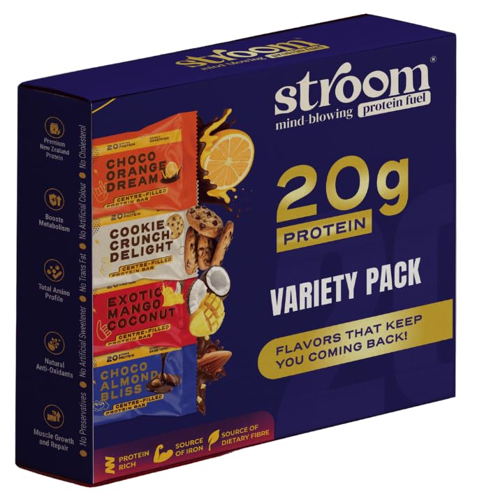 Stroom Centre-Filled Protein Bar Variety Pack, 20g Protein, 4 Assorted Flavours, 4 x 63g-image-13