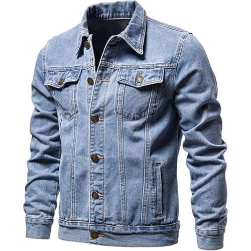Maiyifu-GJ Mens Distressed Denim Jacket Casual Slim Fit Jean Jacket Button Front Washed Jean Trucker Jacket2