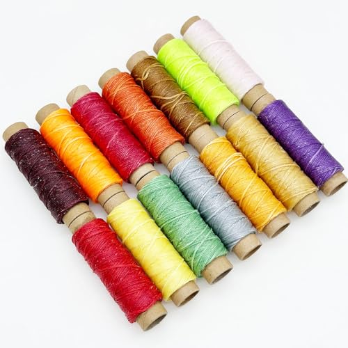 Hilo encerado para coser cuero, 42 colores, 33 yardas c/u miniatura 2