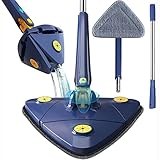 Amplia Gama de Aplicaciones: La fregonas automaticas triangular tiene una potente capacidad de limpieza. El trapeador de limpieza no solo es adecuado para pisos y paredes, sino también para limpiar superficies y respaldos de inodoros, ventanas, techos, fondos de gabinetes, etc.
