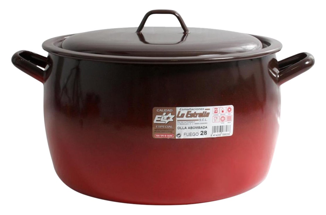 Esmaltaciones La Estrella Fuego – Pentola bombata con Coperchio, 28 cm, 11 l
