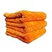 Super Plush Microfiber Auto Detailing Towel, 1200 GSM Professional 70/30 Blend, 16 in. x 16 in, Orange (3pack)