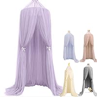 Vista 14 de ESUPPORT Toldo de cama de princesa, cúpula de encaje, mosquitera, tienda de campaña para colgar decoración del hogar, cortinas de red, rincón