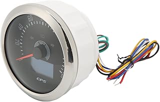 GPS Speedometer, Yosoo 85mm 3 in 1 GPS Speedometer 0‑160MPH Odometer Gauge with Display Mileage COG Functions 9‑32V for RV Boat Ship Car(White) (Black Dial)