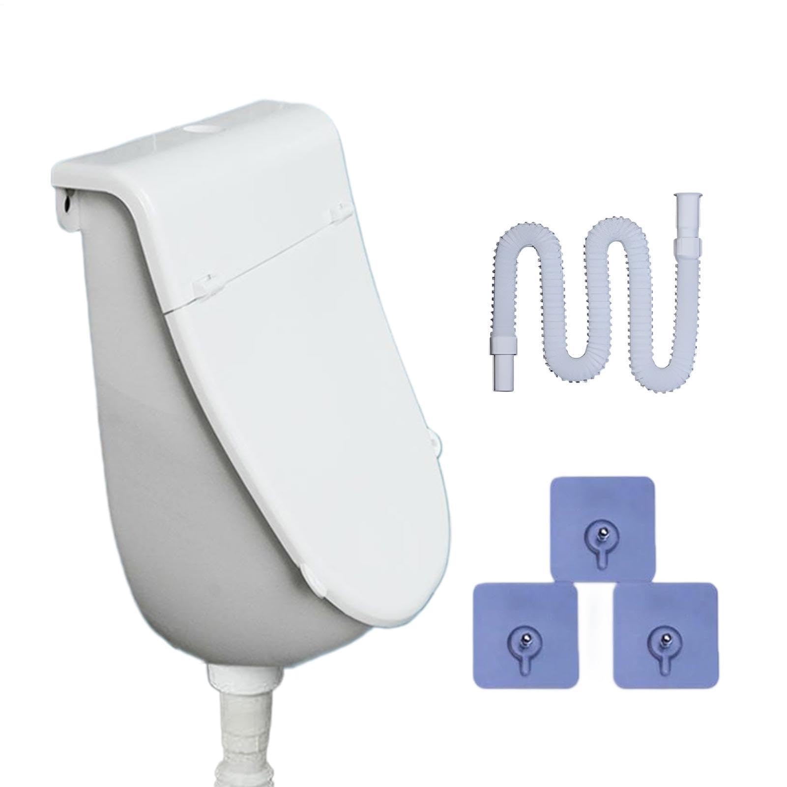 Urinario De Pared Con Tapa | Fácil De Instalar Anti Atasco Adhesiva Inodoro | Urinario Portátil Para Exteriores Y Baño,Para Garaje Camping Dormitorio Jardín Patio Trasero Adolescentes