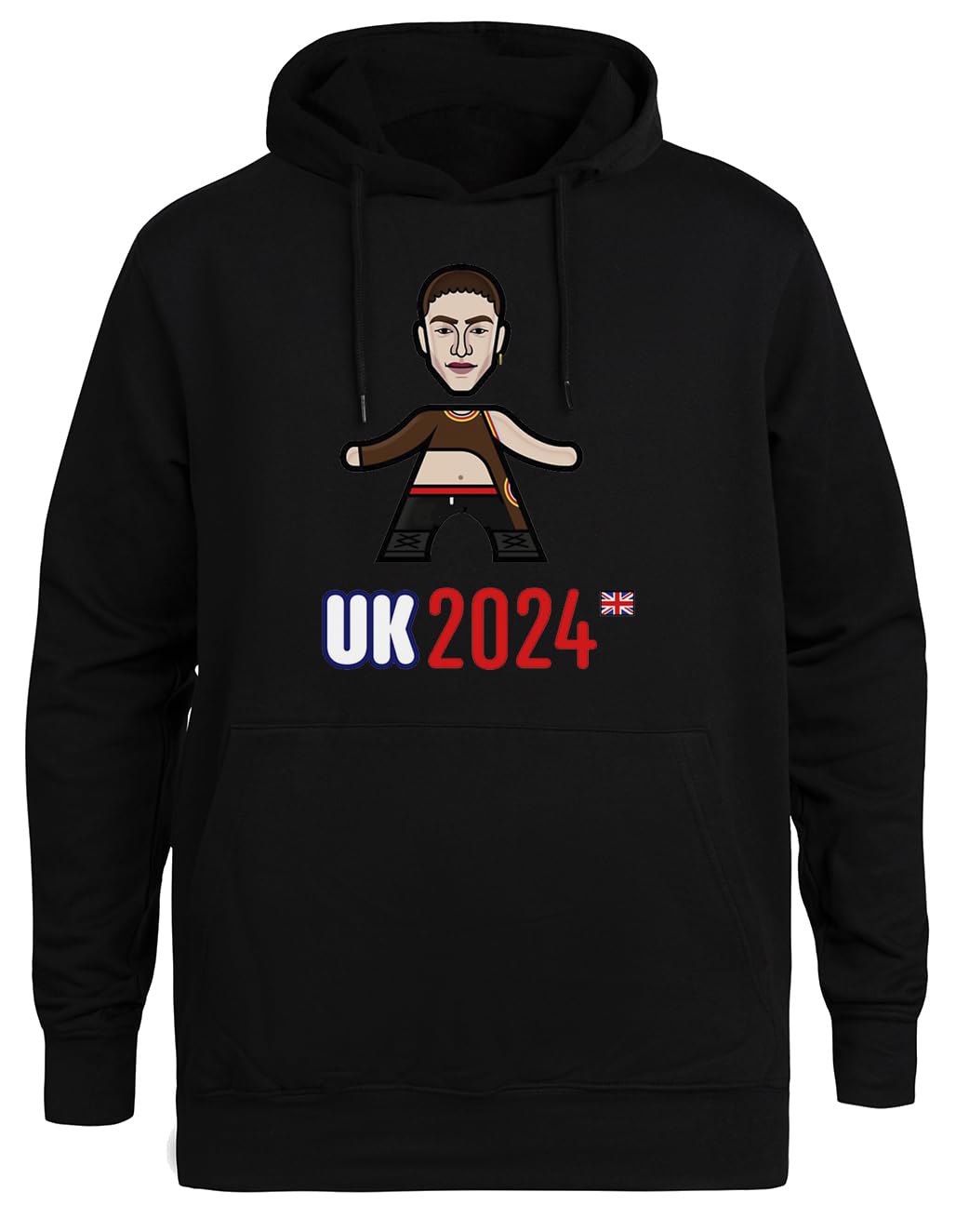 Regno Unito 2024 Felpa Nera Unisex Eco-Friendly Unisex Black Hoodie Eco-Friendly Hooded Jacket